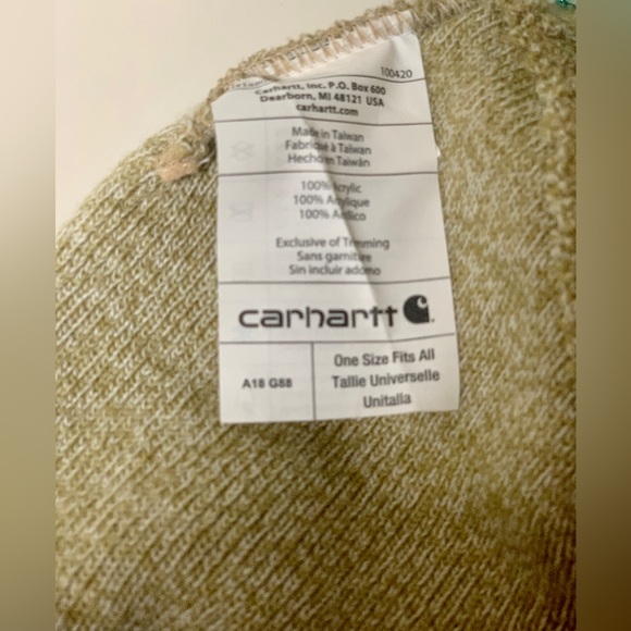 Adult Unisex One Size Guacamole Heather CARHARTT Watch Cap Cuffed Beanie Hat - Picture 3 of 12